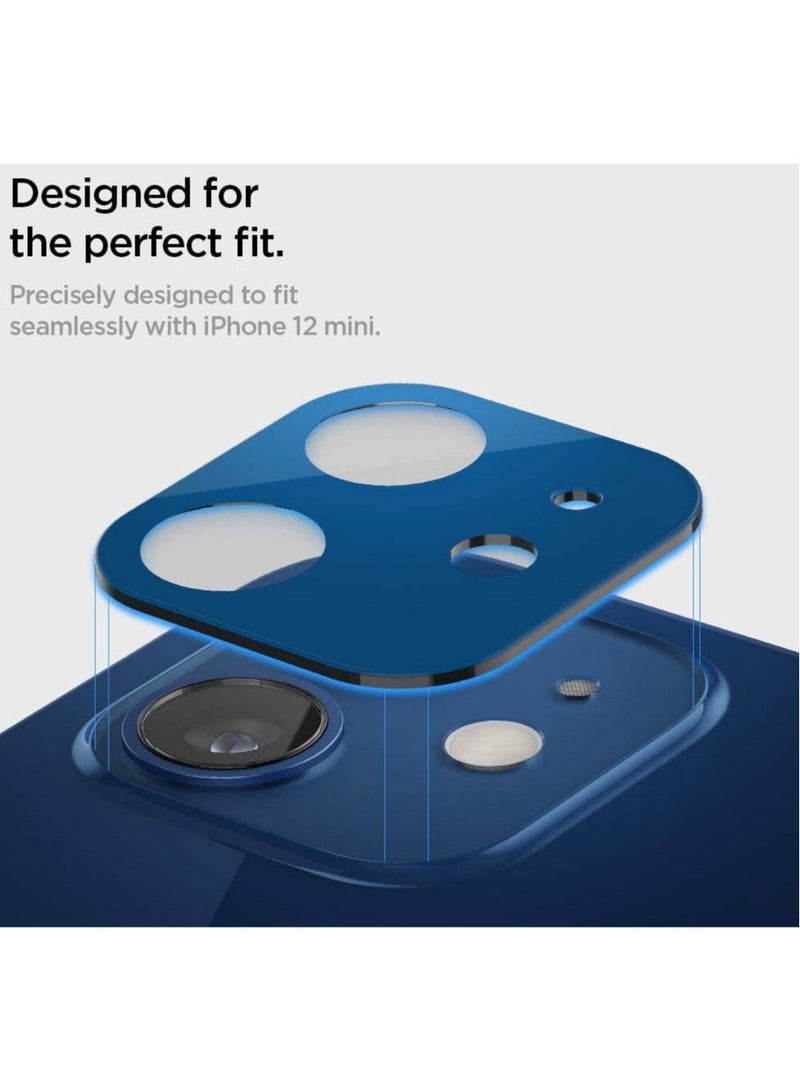 Spigen GLAStR Optik Camera Lens Screen Protector [2 Pack] for iPhone 12 Mini (5.4 inch) - Blue - Image 2