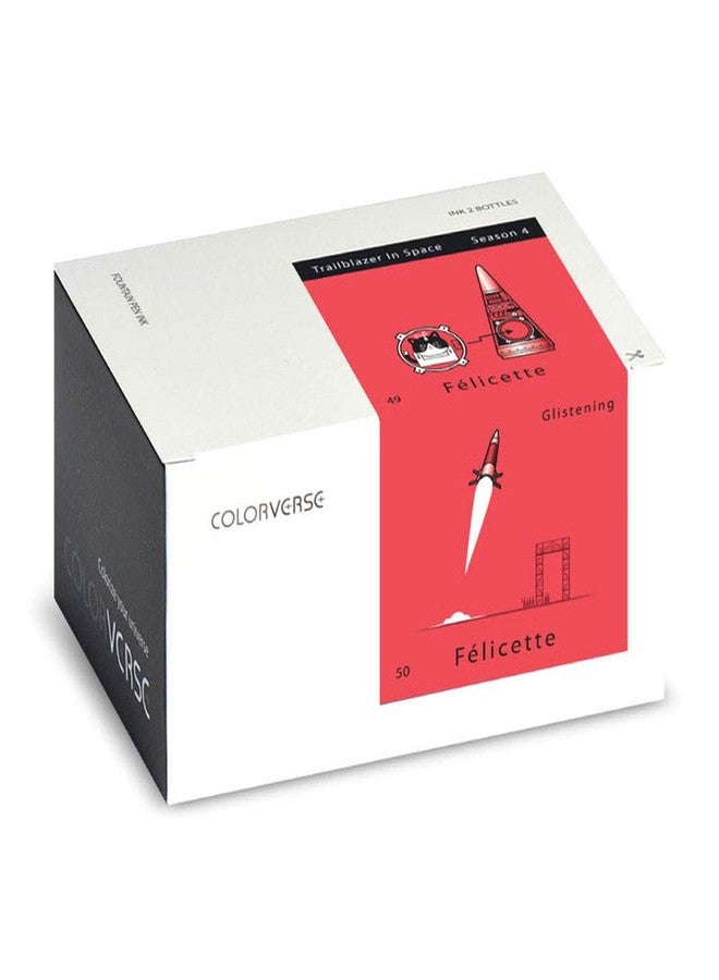 Colorverse Felicette | Red | Fountain Pen Ink Bottles | 65ml & 15ml with Shimmer | Dye Based | 2 Bottle Set | Multiverse Series - Image 2