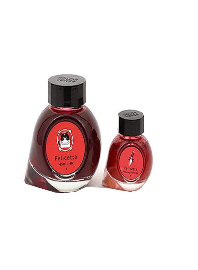 Colorverse Felicette | Red | Fountain Pen Ink Bottles | 65ml & 15ml with Shimmer | Dye Based | 2 Bottle Set | Multiverse Series - Image 1