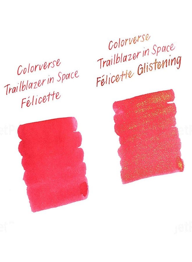 Colorverse Felicette | Red | Fountain Pen Ink Bottles | 65ml & 15ml with Shimmer | Dye Based | 2 Bottle Set | Multiverse Series - Image 3