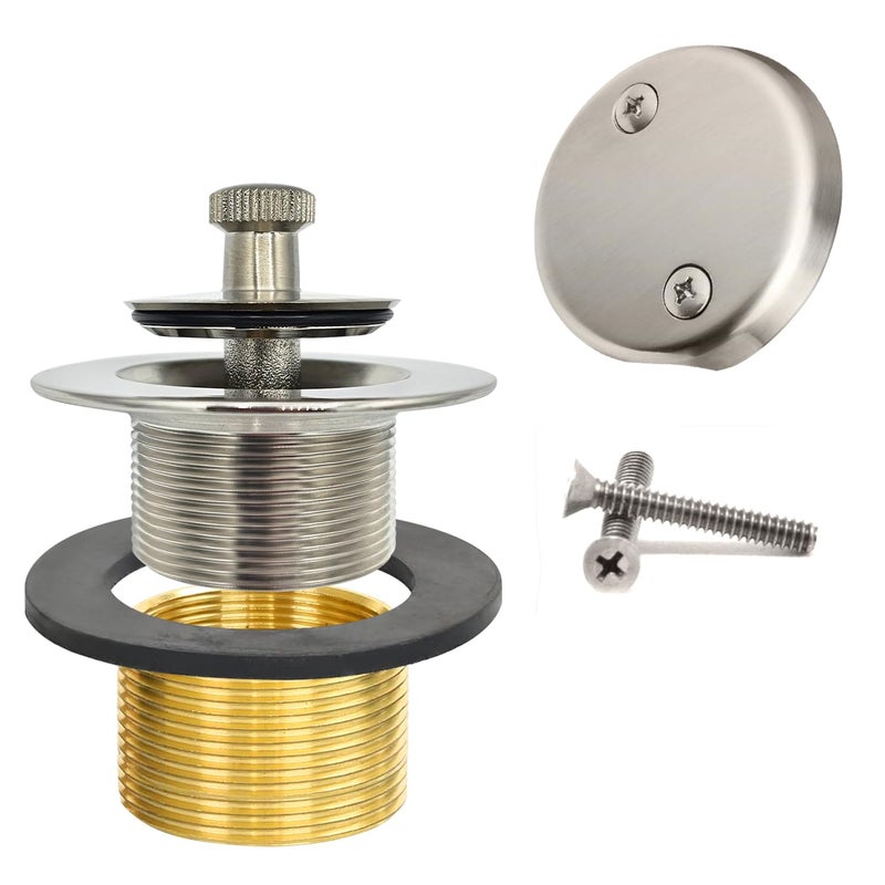 LXLOTUS LXLOTUS Brushed Nickel Bathtub Drain Kit  Lift and Turn  Universal Fit 138 and 112 Tub Drain Replacement Kit 