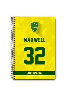 Designer A5 Spiral Notebook Memo Notepad Journal Player - Glenn Maxwell, Jersey Number -32 (With Logo)