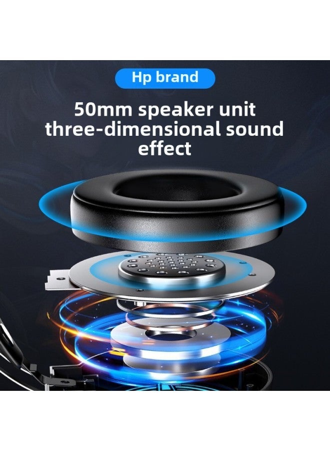 HP/H120 Headset Computer Headset Game Internet Cafe USB Headset Desktop Notebook 7.1 Channel-Color:Hp 120 3.5 Dual Plug + Usb [luminous]  - Image 3