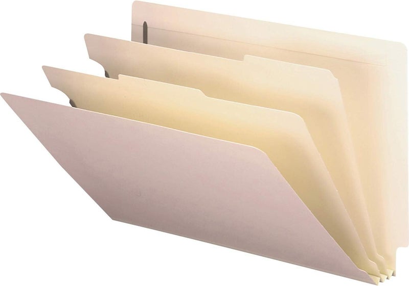 Smead Pressboard End Tab Classification File Folder, 2 Dividers, 2" Expansion, Legal Size, Manila, 10 per Box (29835) - Image 1