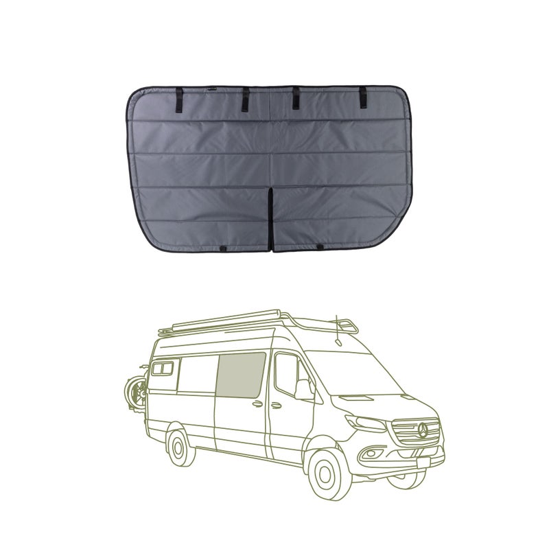 VanEssential Insulated Magnetic Blackout Window Cover Designed for MercedesBenz NCV3 VS30 Sliding Door with Bare Metal Frame ONLY Van Years 2007 to Current Year Charcoal Gray