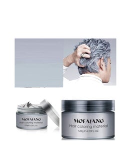MOFAJANG Temporary Silver Gray Hair Spray Color, Luxury Coloring Mud Grey Hair Dye Wax,Washable Treatment with All Day Hold. Non-Greasy Matte Hairstyle Ash for Party, Cosplay 1, Gray  - Image 2
