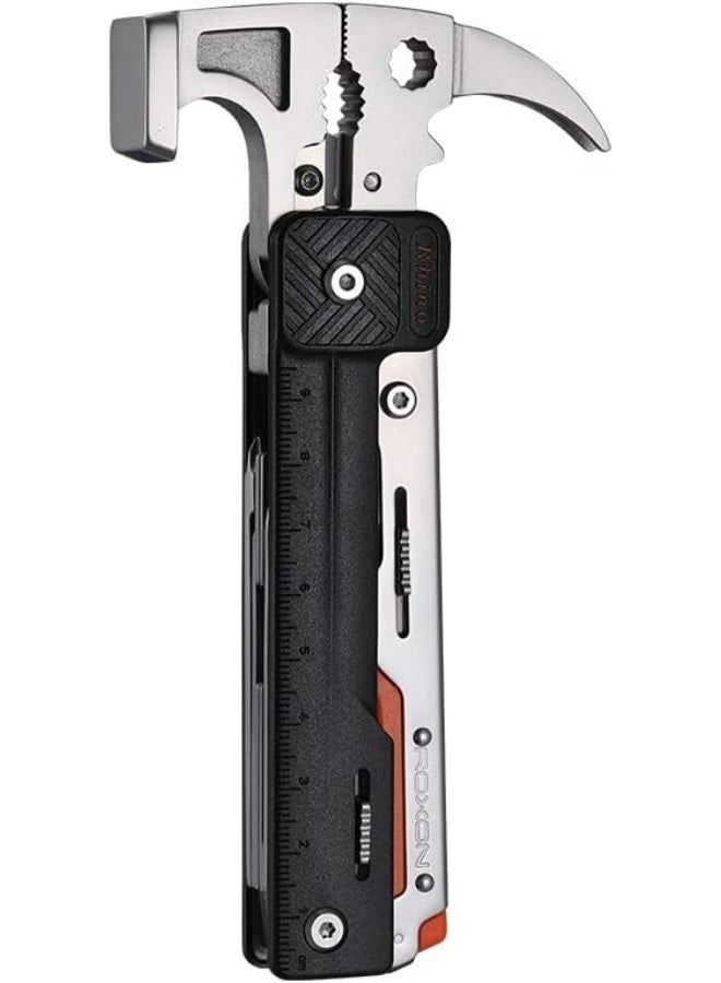 ROXON 17 in One Tools Camping Hammer Multitool with Flint Stone, Replaceable Cutter - Image 3