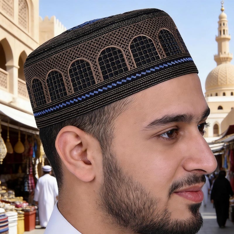 Multipurpose Embroidered Cultural Headwear Ideal for Adults and Lightweight Muslims Headpiece Stylish Muslims Cap Arabic Hat White - Image 4