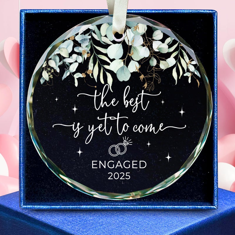 Engagement Gifts for Couples Gifts for Newly Engaged Couples Happy Engagement Gift for Her Bride to Be Just Engaged Ideas for Her Friends Glass Ornament 2025