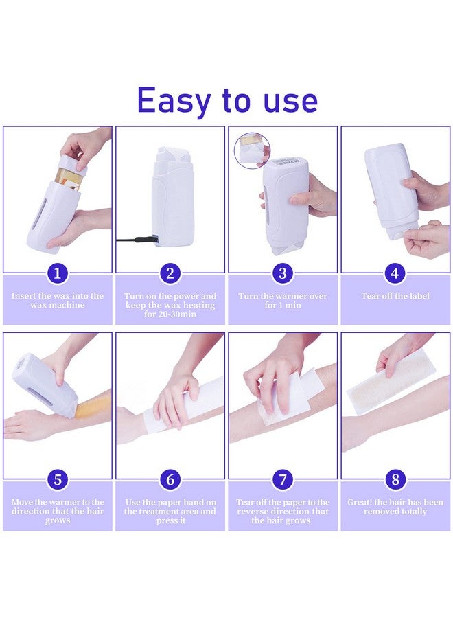 Dr.Pedi Roll On Wax Kit For Hair Removal Portable Wax Roller Kit Professional Painless Wax Roller Warmer Waxing Kit For Travel Athome Spa Ideal For All Body Part(Rose) - Image 3