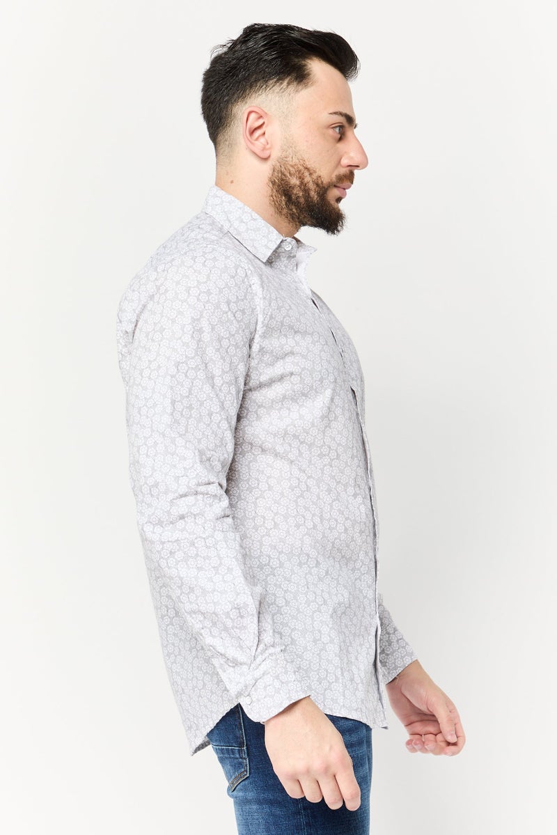 Truth Substance Men Regular Fit Allover Printed  Long Sleeves Casual Shirt, Multicolor - Image 3