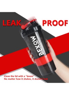 Bexow Leak-Proof Protein Shaker Bottle 3-Layer Twist Off Design Non-Slip Grip, Bpa-Free Blender Bottle With Supplement And Pill Storage Compartments Perfect For Staying Hydrated  - Image 4