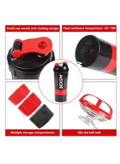 Bexow Leak-Proof Protein Shaker Bottle 3-Layer Twist Off Design Non-Slip Grip, Bpa-Free Blender Bottle With Supplement And Pill Storage Compartments Perfect For Staying Hydrated  - Image 5