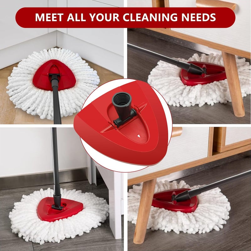 JIUMEE Easywring 1-Tank System,Mop Replacement Heads for O-Ceda Mop Replace Head, Spin Mop Heads Replacements, Microfiber Spin Mop Refills, Easy Cleaning Mop Head Replacement (Red Mop Base 1pcs) - Image 4