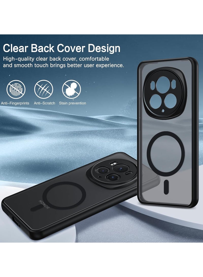 For Honor Magic 6 Pro Magnetic Case, Compatible with MagSafe, TPU+PC Shockproof Matte Skin Feel Mobile Phone Back Cover, Anti-fingerprint Slim Fit Protective Casing  - Image 3