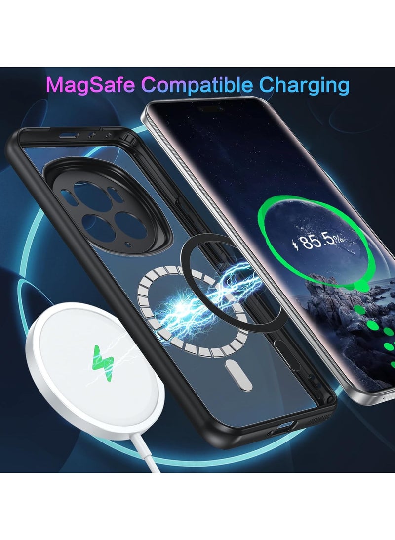 For Honor Magic 6 Pro Magnetic Case, Compatible with MagSafe, TPU+PC Shockproof Matte Skin Feel Mobile Phone Back Cover, Anti-fingerprint Slim Fit Protective Casing  - Image 5