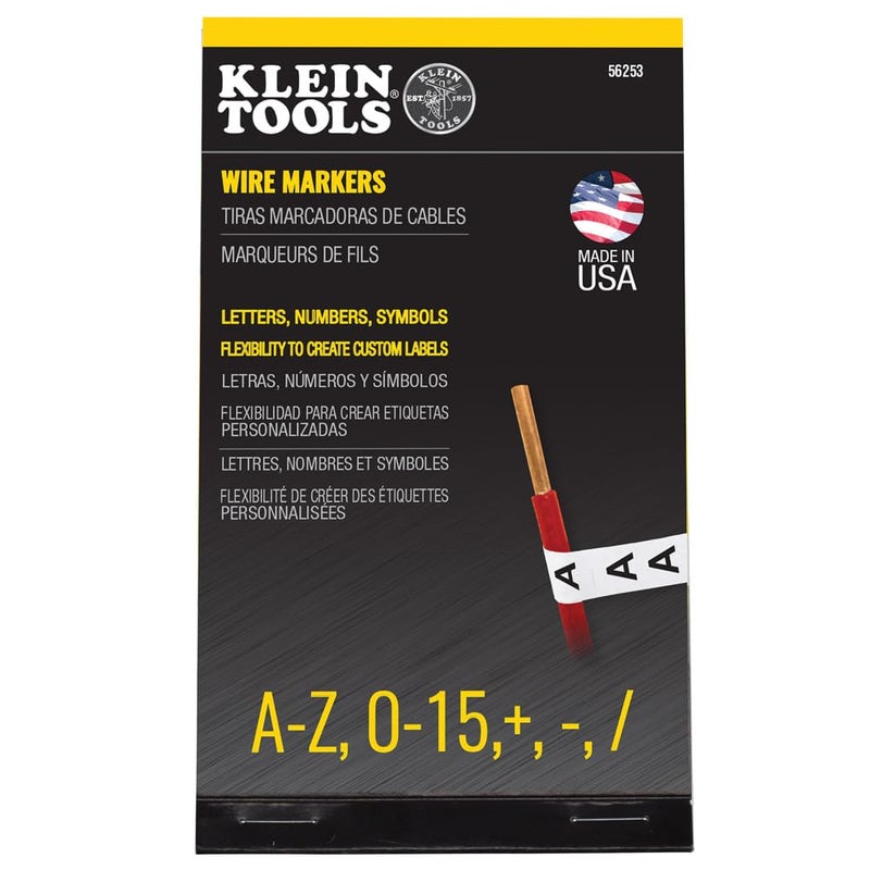 Klein Tools 56253 Wire Marker Book Black Letters Numbers and Symbols - Image 2