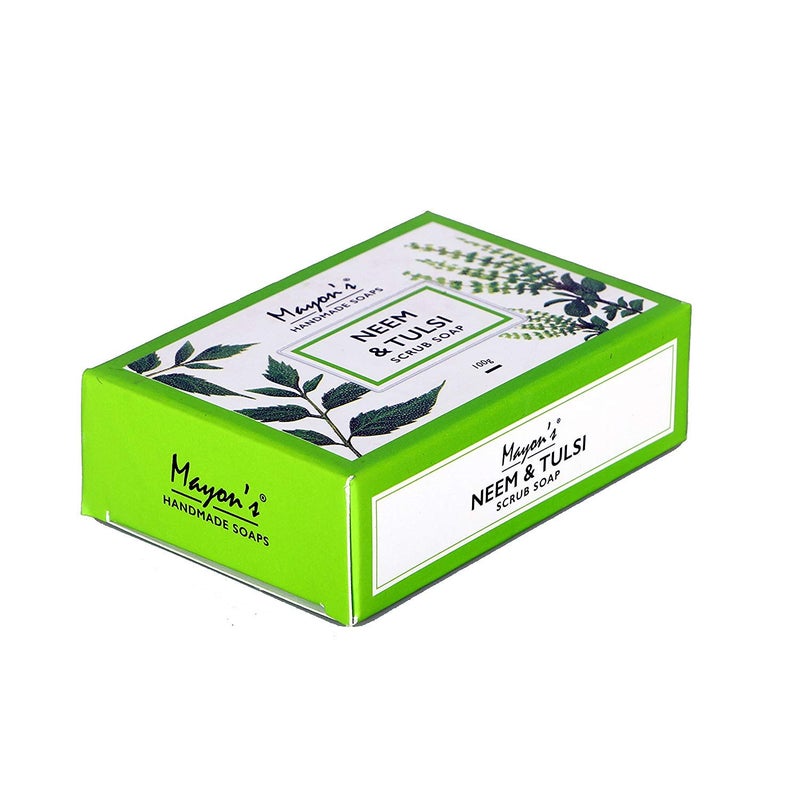 Mayon's Mayons Pharma Handmade Neem and Tulsi Scrub Soap100gm Pack of 3  - Image 3