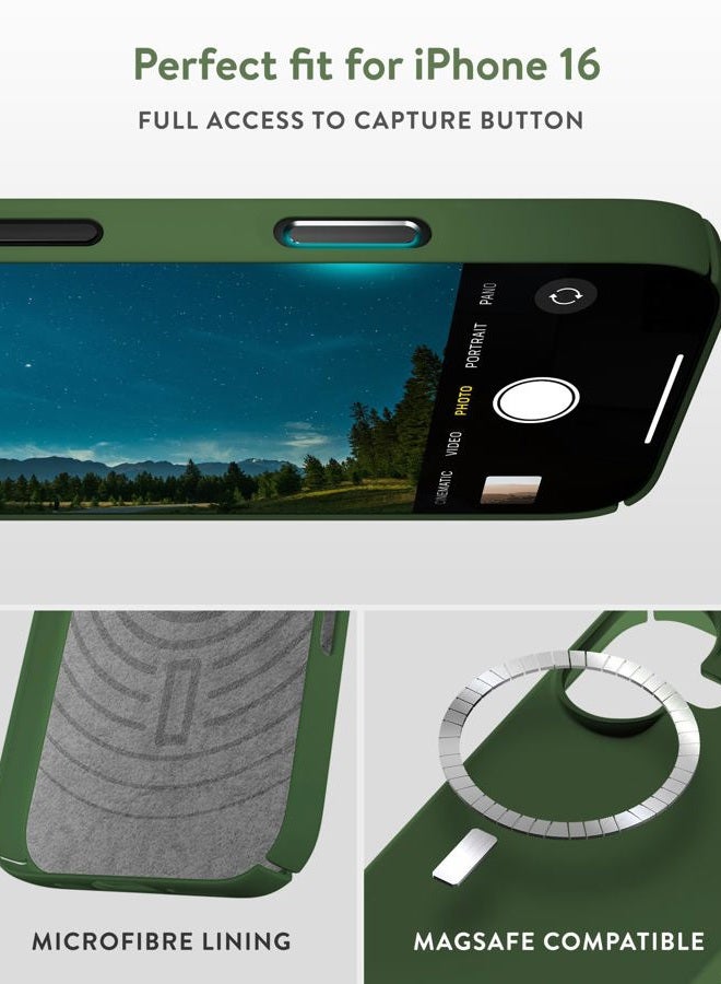 Mous for iPhone 16 Case Slim MagSafe Compatible - Super Thin 2.0 - Magnetic Phone Cover - Forrest Green - Image 4