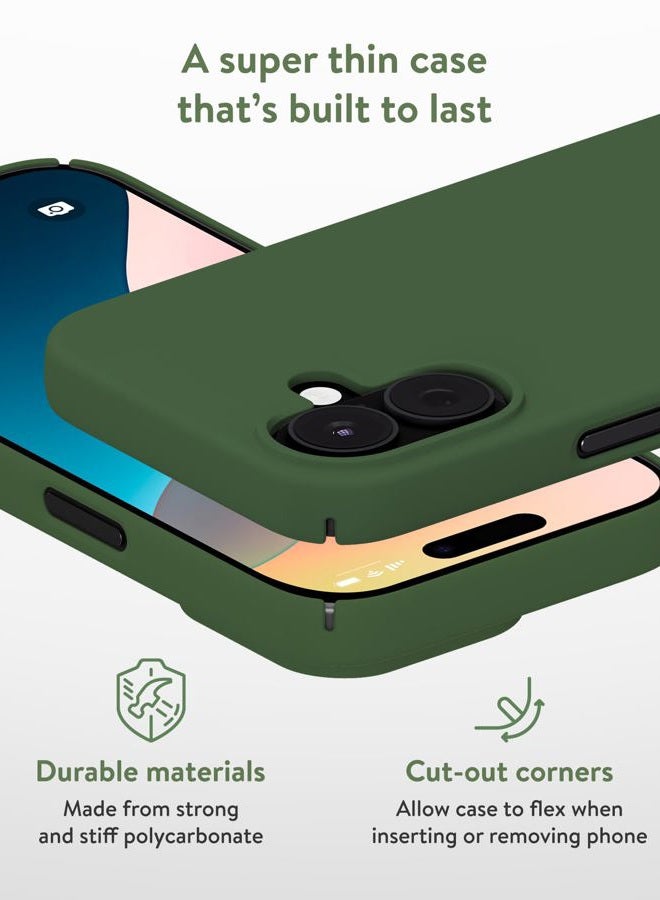 Mous for iPhone 16 Case Slim MagSafe Compatible - Super Thin 2.0 - Magnetic Phone Cover - Forrest Green - Image 3