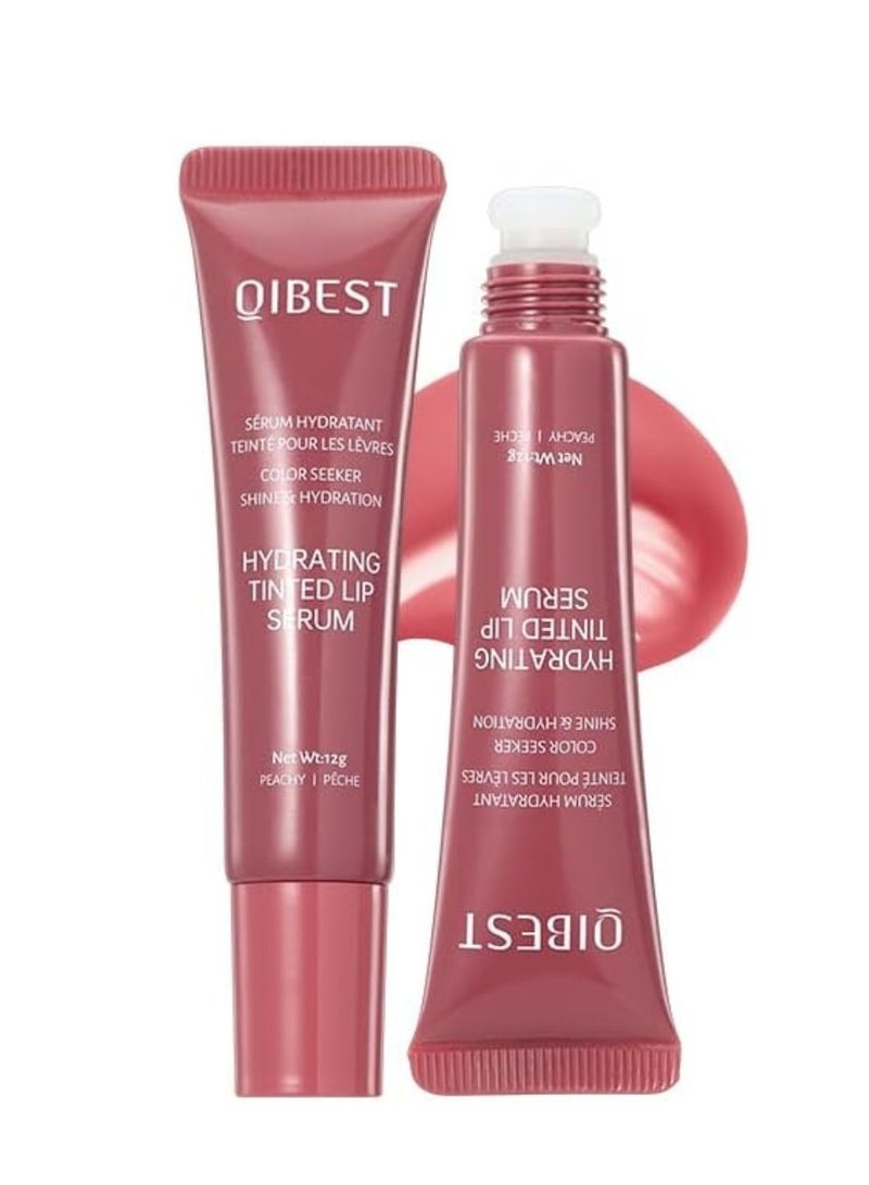 QiBest سيروم شفاه ملون مرطب مع لمسة طبيعية لشفاه ناعمة وممتلئة، جل شفاه مغذي، لون طويل الأمد، مكياج شفاه مرطب، لمسة شفاه، 12 جرام 03 - Image 1