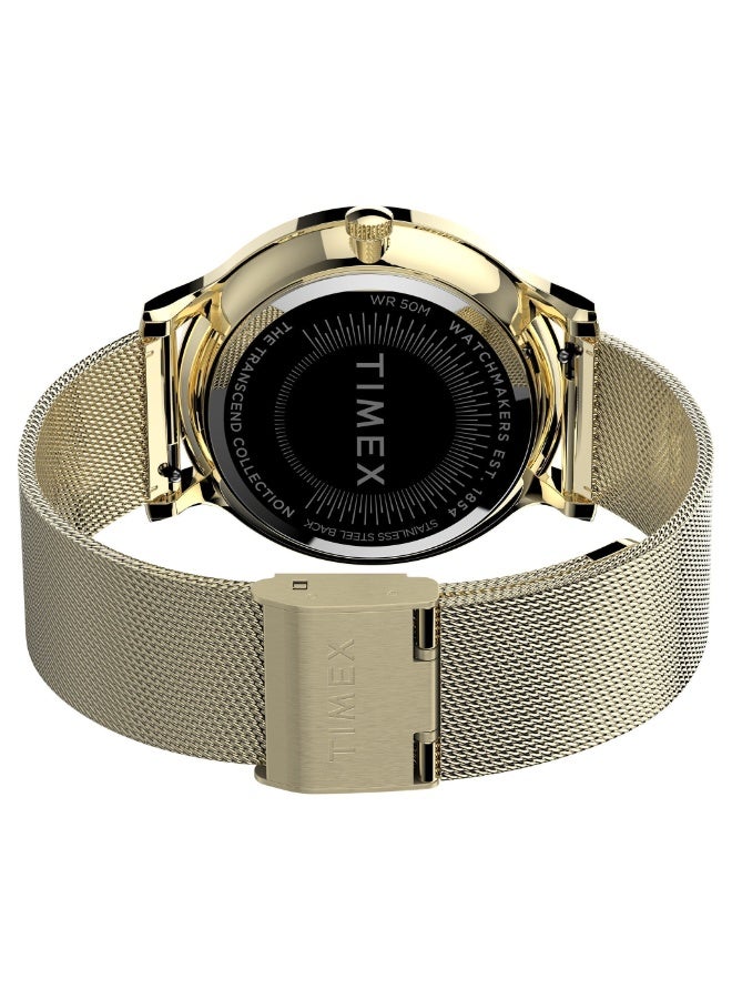 تيميكس ساعة TIMEX للنساء بهيكل نحاسية ذهبية وسوار من الفولاذ المقاوم للصدأ الذهبي - Image 4