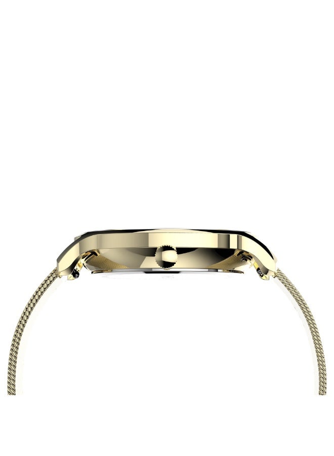 تيميكس ساعة TIMEX للنساء بهيكل نحاسية ذهبية وسوار من الفولاذ المقاوم للصدأ الذهبي - Image 2