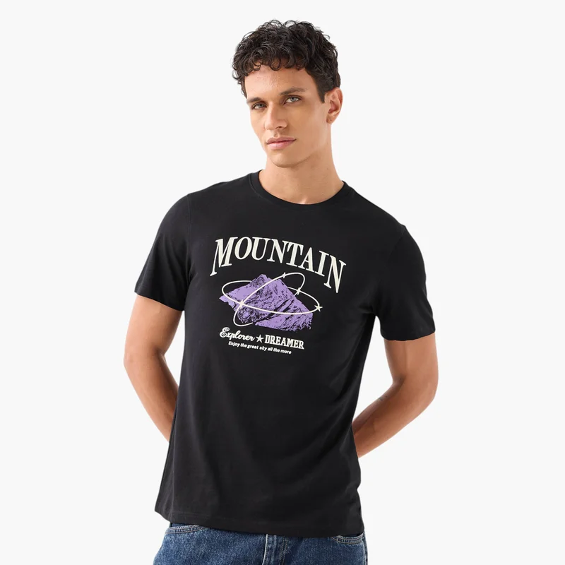 Splash FAV Men Slim Fit Crew Neck Short Sleeve Graphic Print T-shirt