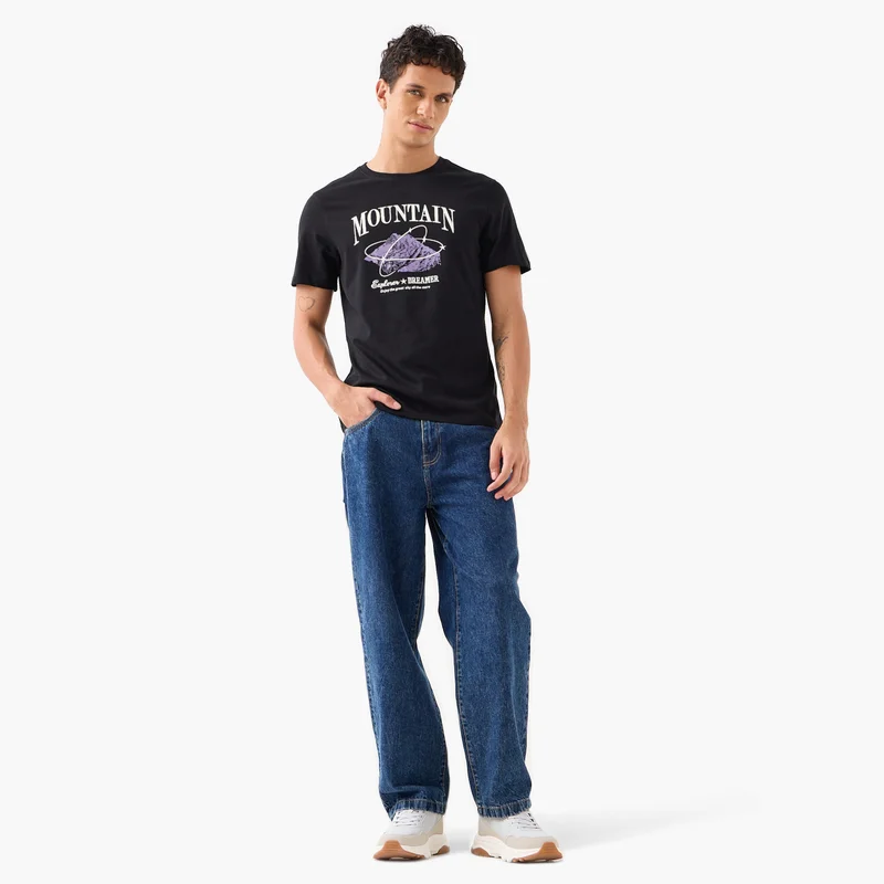 Splash FAV Men Slim Fit Crew Neck Short Sleeve Graphic Print T-shirt