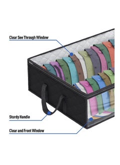 Generic Caps Clothing Organizer, Wide Hat Storage for Various Caps  or Underwear with 2 Sturdy Handles Storage Box Holds Up to 40 Hats Foldable or 60 Underwear for Home Travel (Black, 20x16x6.7inches)  - Image 3