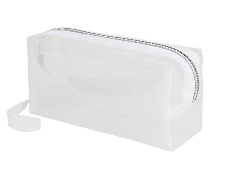 Faded Transparent Stationery Pouch with Zipper Closure – Multi-Purpose Storage Bag for School, College, Office & Cosmetic Use | Clear Pouch for Girls, Boys & Women - Image 1