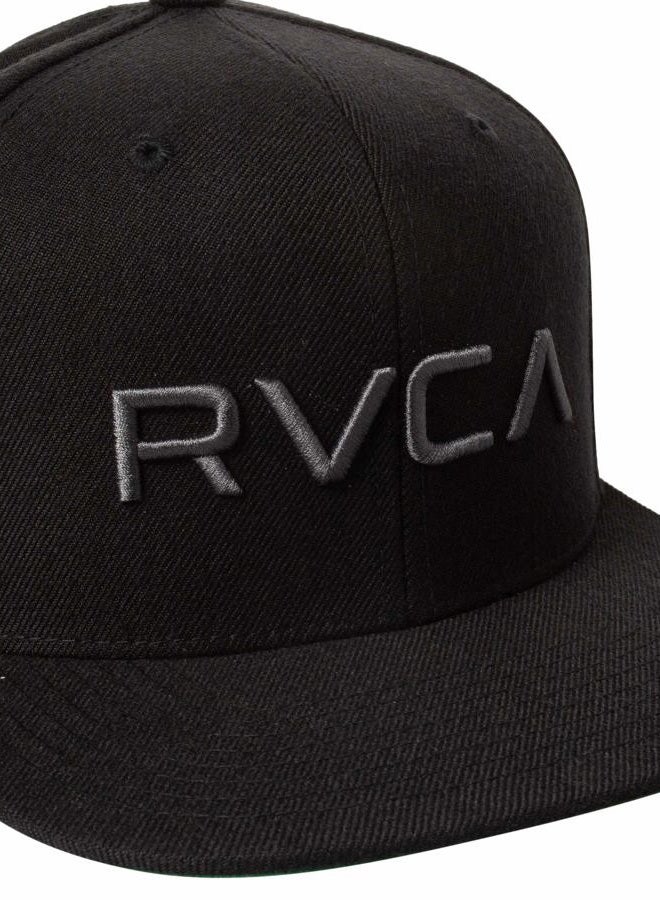 rvca Men's Adjustable Snapback Straight Brim Hat, Rvca Snapback Hat/Black/Charcoal, One size - Image 3
