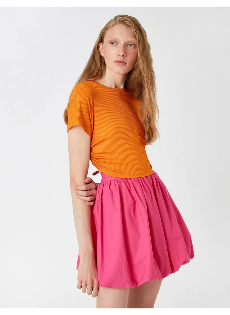 KOTON Window Detailed T-Shirt Short Sleeve