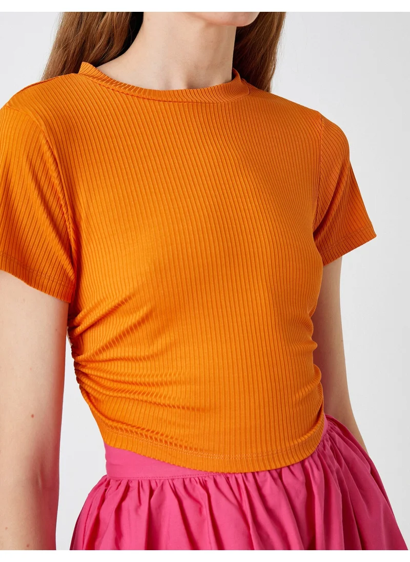 KOTON Window Detailed T-Shirt Short Sleeve