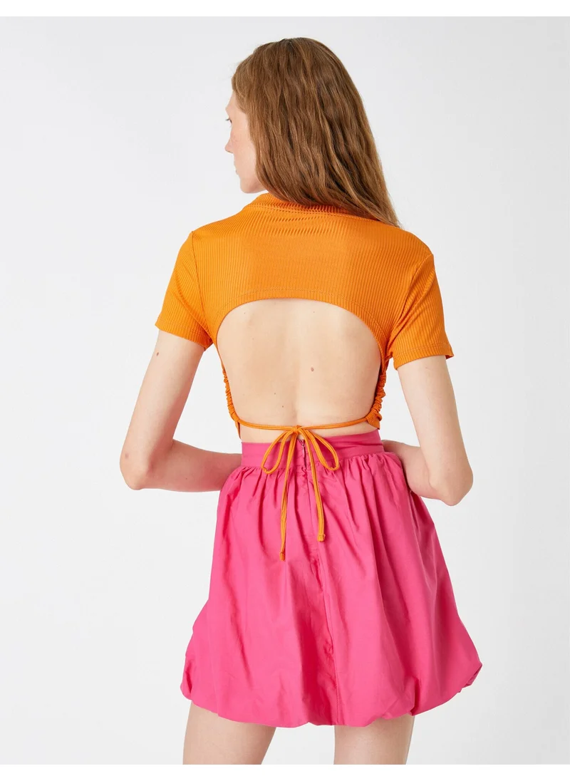 KOTON Window Detailed T-Shirt Short Sleeve