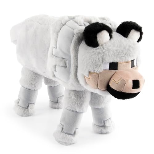 Jay Franco Minecraft Plush Pillow Buddy Soft Plushie Stuffed Pillow 19 Inches Gray Wolf - Image 1