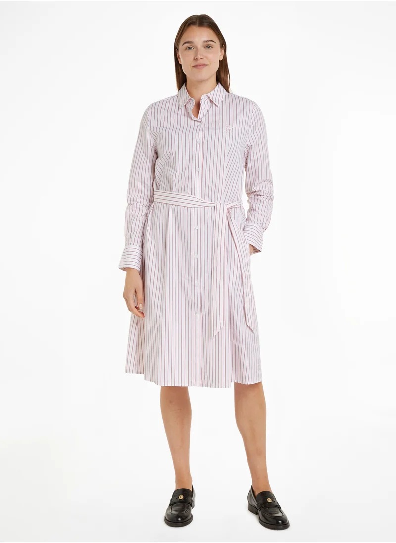 تومي هيلفيغر STRIPE REGULAR KNEE SHIRTDRESS