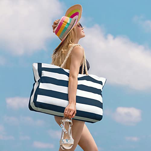 Becokan Beach Bags for Women Large Waterproof Beach Tote Bag Zipper Beach Bags Waterproof Sandproof Swim Pool Bag Large Tote - Image 5