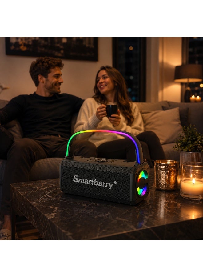 Smartbarry M28 Portable Wireless Bluetooth Speaker with RGB Lighting – Powerful Stereo Sound, Enhanced Bass, Type-C Charging, AUX Input, TF Card Playback, Ideal for Parties & Outdoor Use UAE - Image 2
