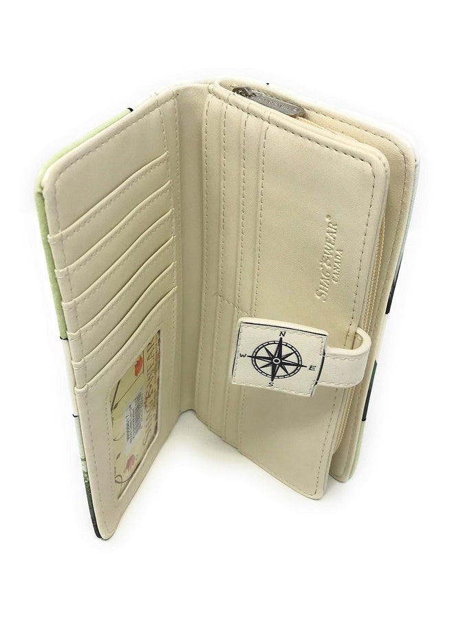 Shag Wear Wild Life Moose Polar Bear Wolf Canadian Geese Large Wallet For Women 7 Beige  - Image 4