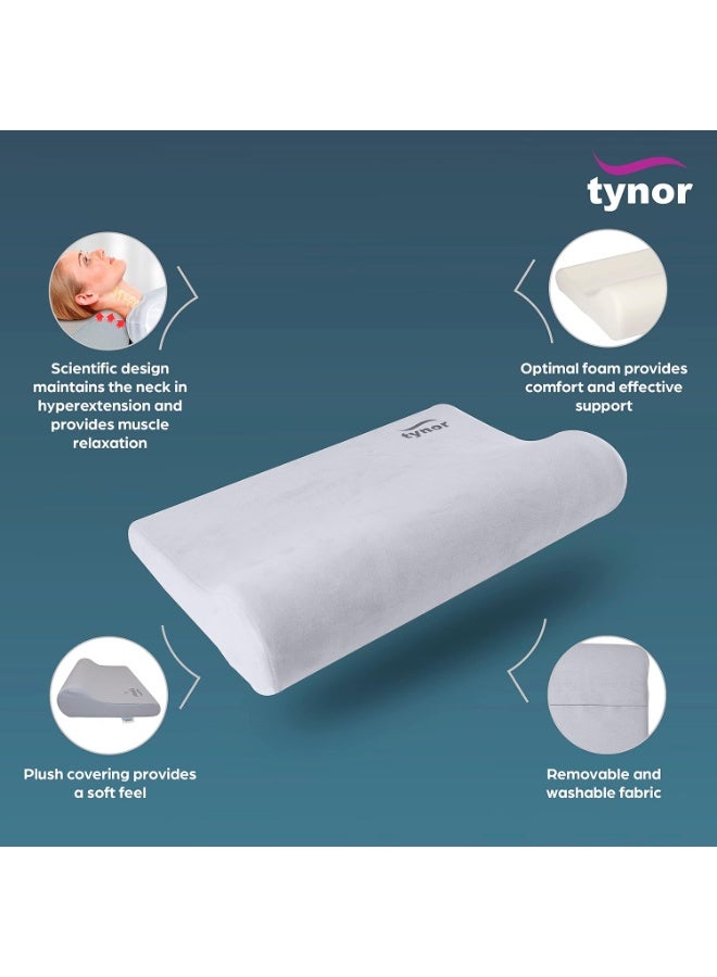 Tynor Cervical Pillow Regular, for Neck Pain Relief | Ergonomic Orthopedic Support for Cervical Spine Alignment, Sleeping Comfort & Posture Correction | Pack of 1 (Universal Size, Grey) - Image 3