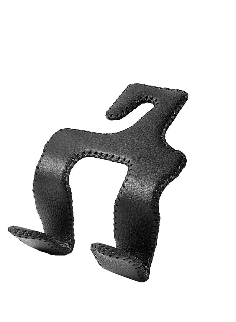 SYOSI Car Headrest Hooks Upgraded 2 in 1 Metal Hanger Covered with Leather for Back Seat Storage Organizer for Hanging Purse Bags Umbrellas and Other Car Interior Groceries  - Image 1