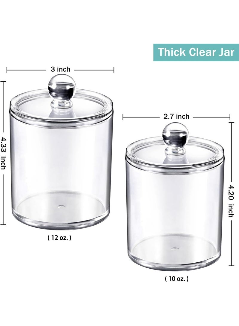 هومستر 4 حزمة أكريليك الحمام الغرور كونترتوب جرات علبة مع غطاء التخزين ، جرات الصيدلية ، منظم المكياج لكرات القطن ، مسحات ، وسائد ، أملاح الحمام ، واضحة - Image 4