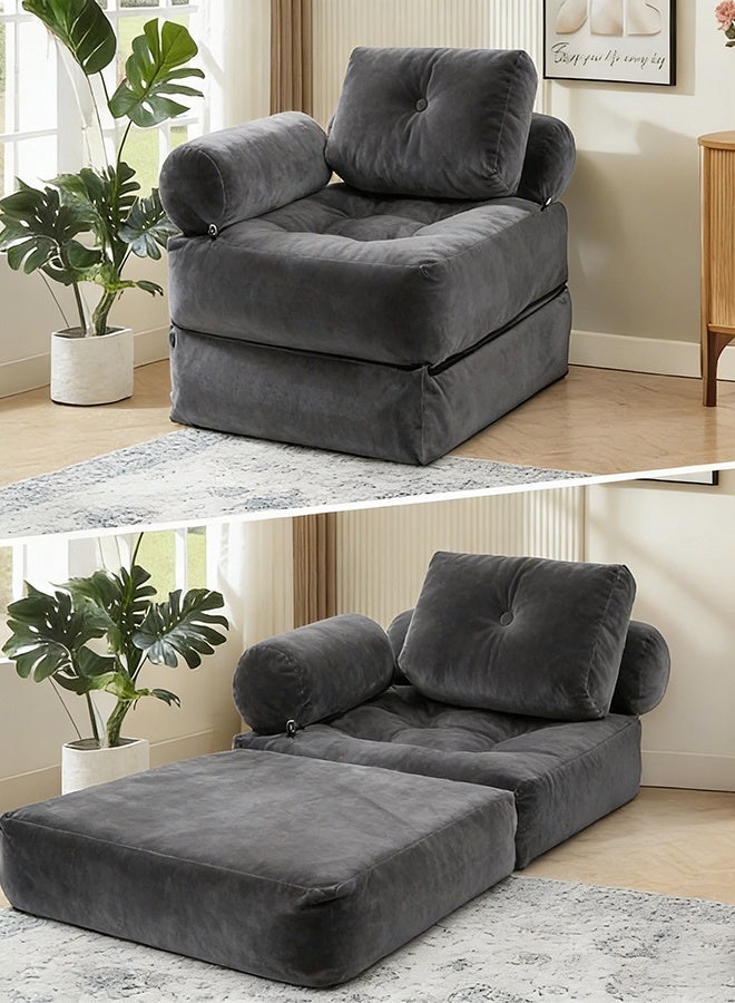 ميريزا سرير أريكة قابل للطي بمقاس فردي | كرسي نوم قابل للتحويل مع وسادة، مرتبة قابلة للطي ودعم للظهر، أريكة أرضية محمولة للمنزل, غرفة المعيشة وغرفة النوم - Image 2