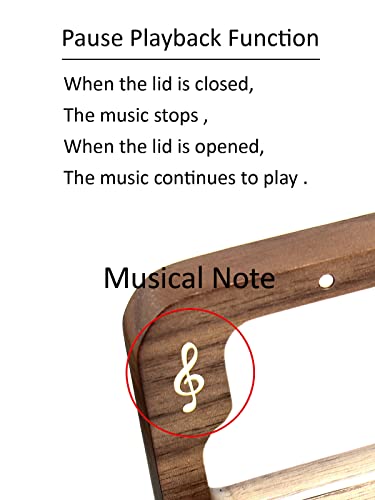 Sinzyo Grandfather’s Clock Walnut Music Box Vintage Wood Carved Wind Up Musical Box Gift for Christmas,Birthday,Valentine's Day - Image 5