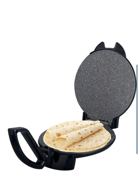 MATSU 10-Inch Electric Roti Maker – 1200W Non-Stick Chapati Maker with Stainless Steel Body – Adjustable Temperature Control, Dual Indicator Lights, Safety Lock Handle, Easy to Clean Surface, 220-240V Flatbread Press for UAE Home Kitchens