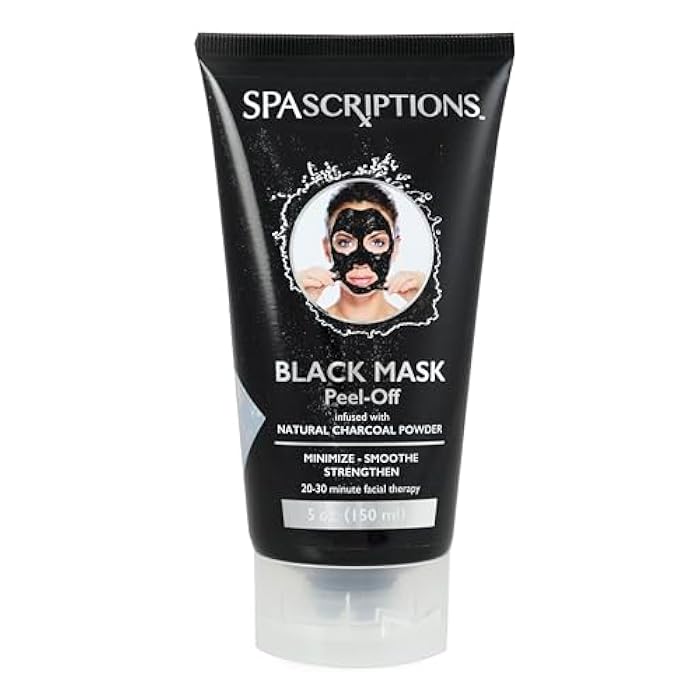SpaScriptions 5 oz 150 ml Black Mask, Blackhead Remover Mask, Blackhead Peel Off Face Mask, Charcoal Face Mask, Blackhead Mask, Deep - Image 1