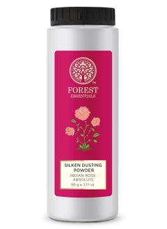 Forest Essentials Silken Dusting Powder Indian Rose Absolute 100g (Talcum Powder)  - Image 1