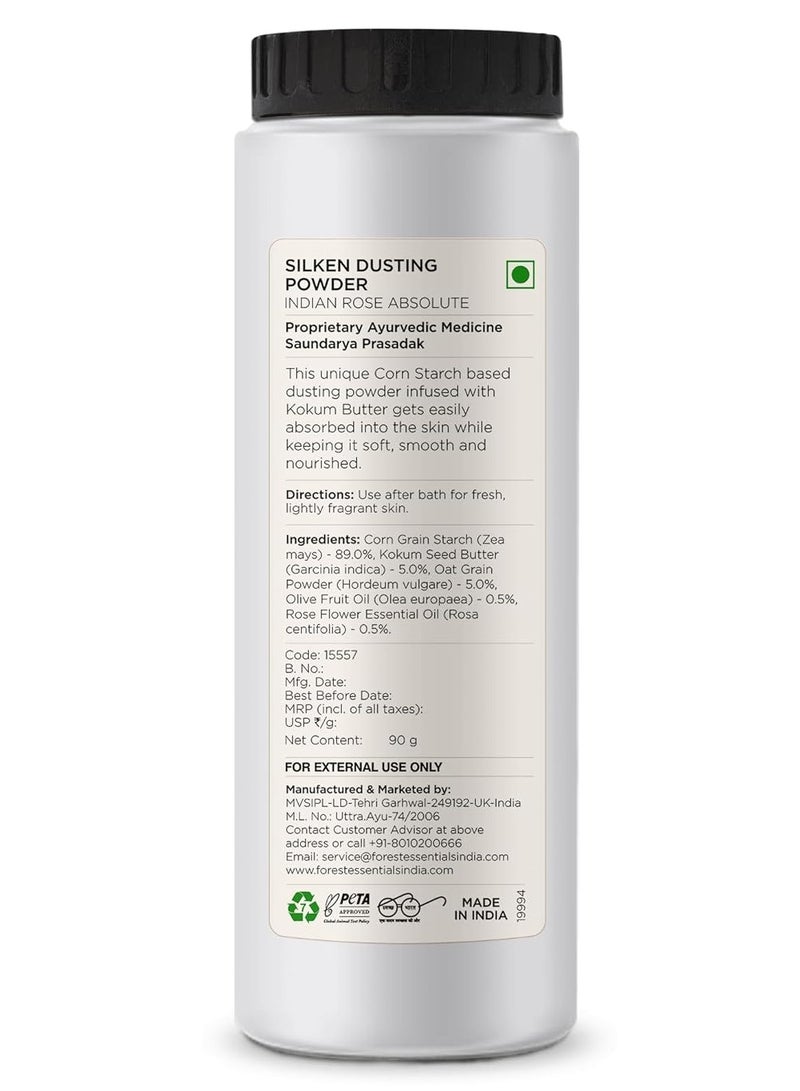 Forest Essentials Silken Dusting Powder Indian Rose Absolute 100g (Talcum Powder) - Image 2