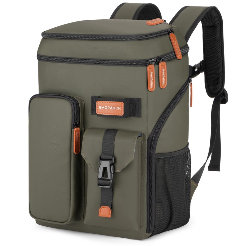 BAGPARKK Insulated Cooler Backpack,45 Cans Multifunctional Double Deck Leakproof Cooler Bag with Sternum Strap,Large Capacity Lightweight Travel Camping Beach Backpack Cooler Ice Chest for Men Women - Image 1